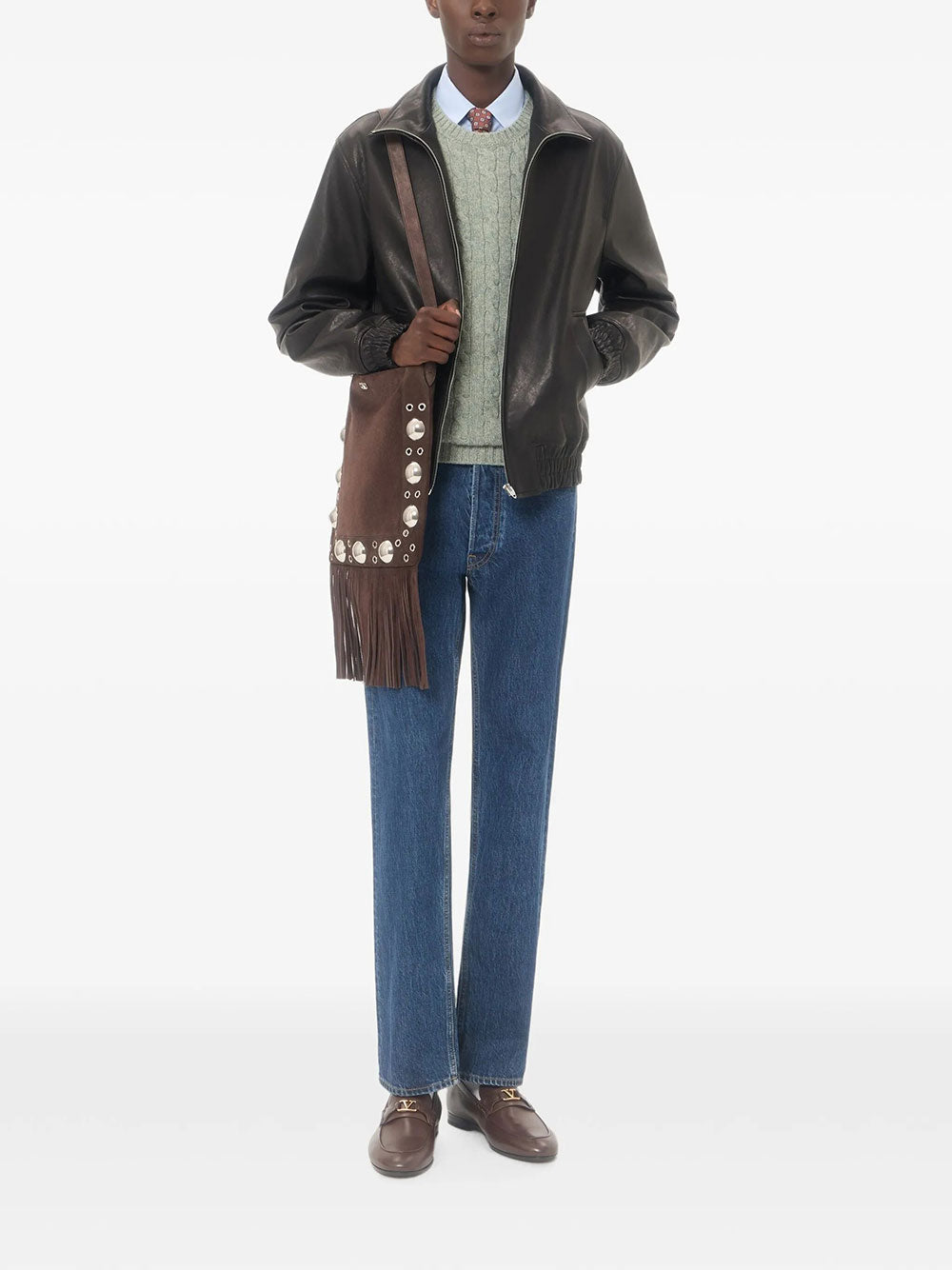 Valentino Garavani Men Valentino Leather Jacket