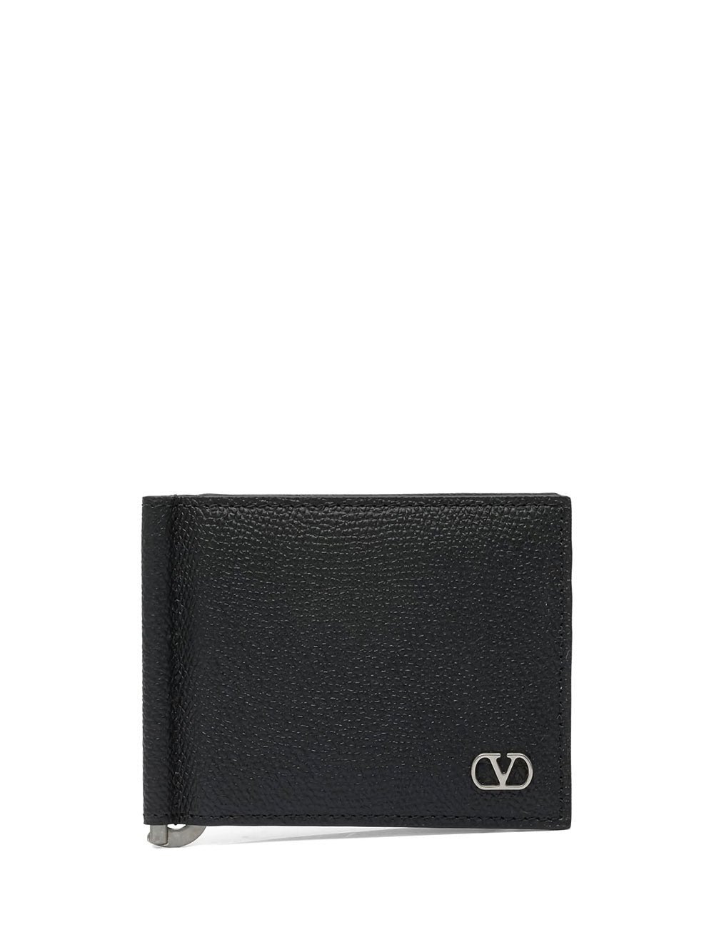 VALENTINO GARAVANI Vlogo Grained Leather Bi-Fold Card Holder With Money Clip Women