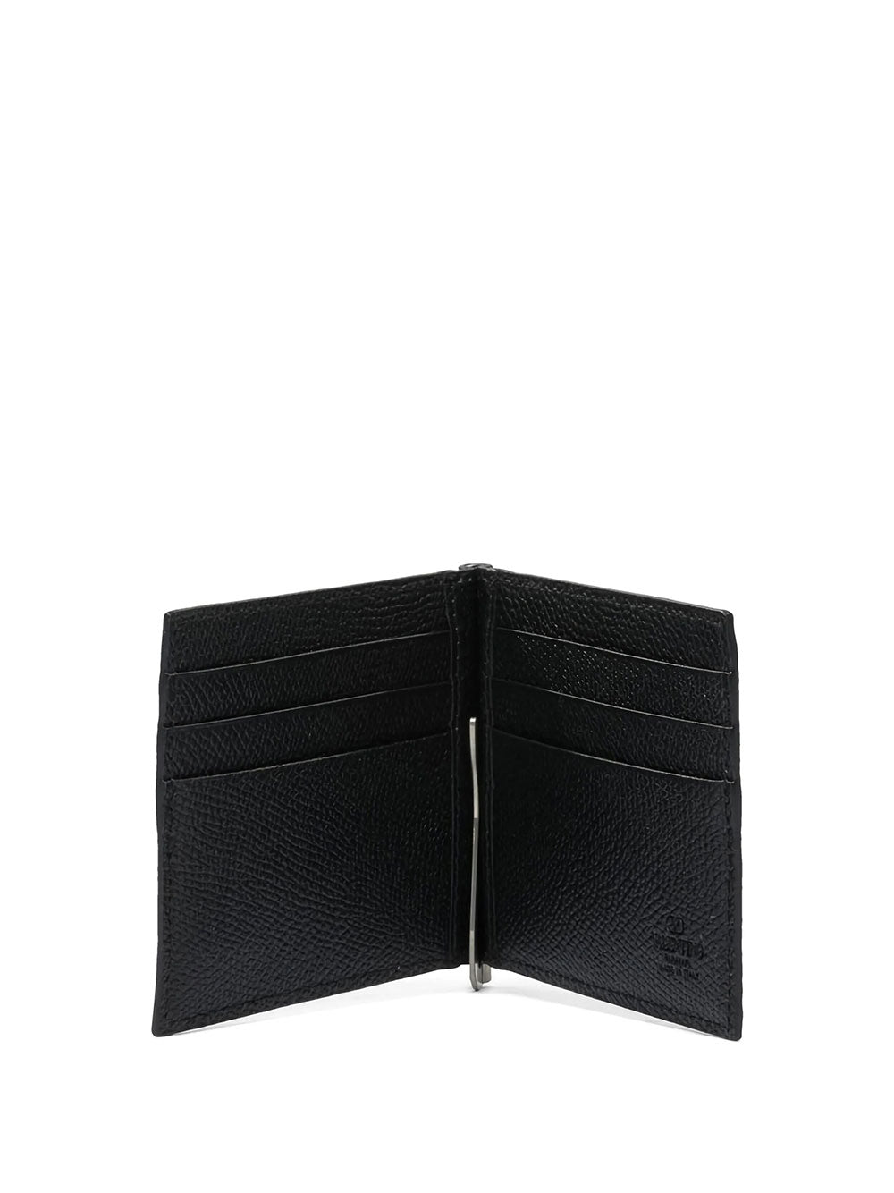 VALENTINO GARAVANI Vlogo Grained Leather Bi-Fold Card Holder With Money Clip Women