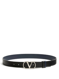 VALENTINO GARAVANI Vlogo Signature 30Mm Reversible Shiny Leather Belt Women