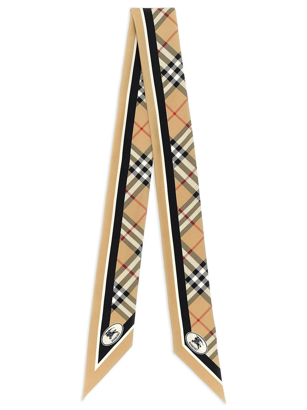 BURBERRY LONDON ENGLAND Skinny Check Silk Scarf Women