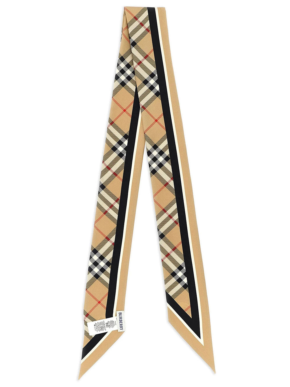 BURBERRY LONDON ENGLAND Skinny Check Silk Scarf Women