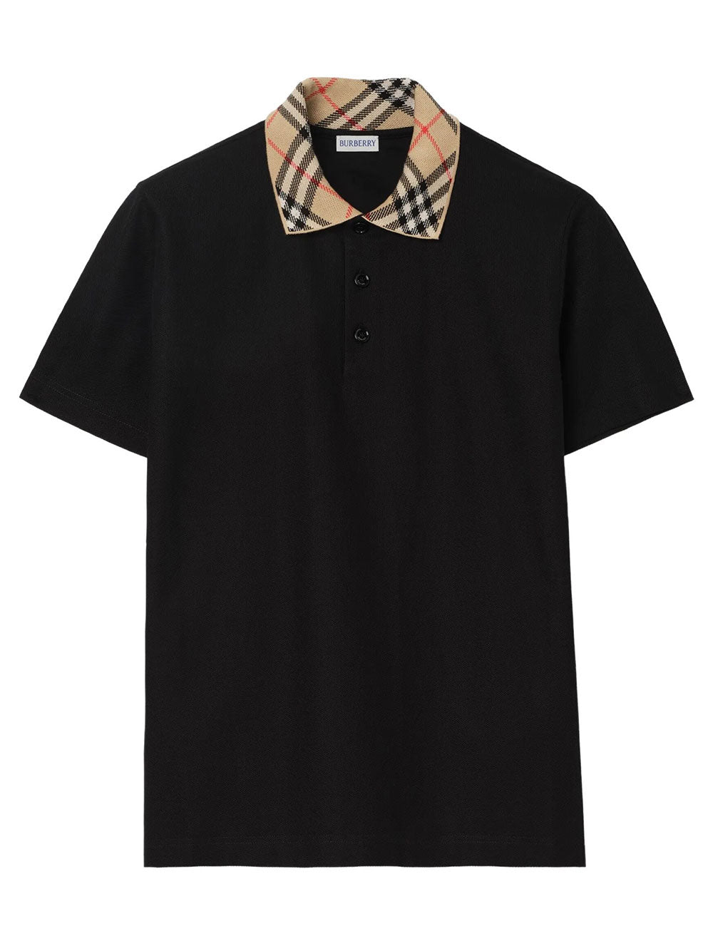 BURBERRY LONDON ENGLAND Check-Collar Cotton Polo Shirt Women