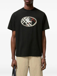 Burberry Men Check Knight Stamp Cotton T-Shirt