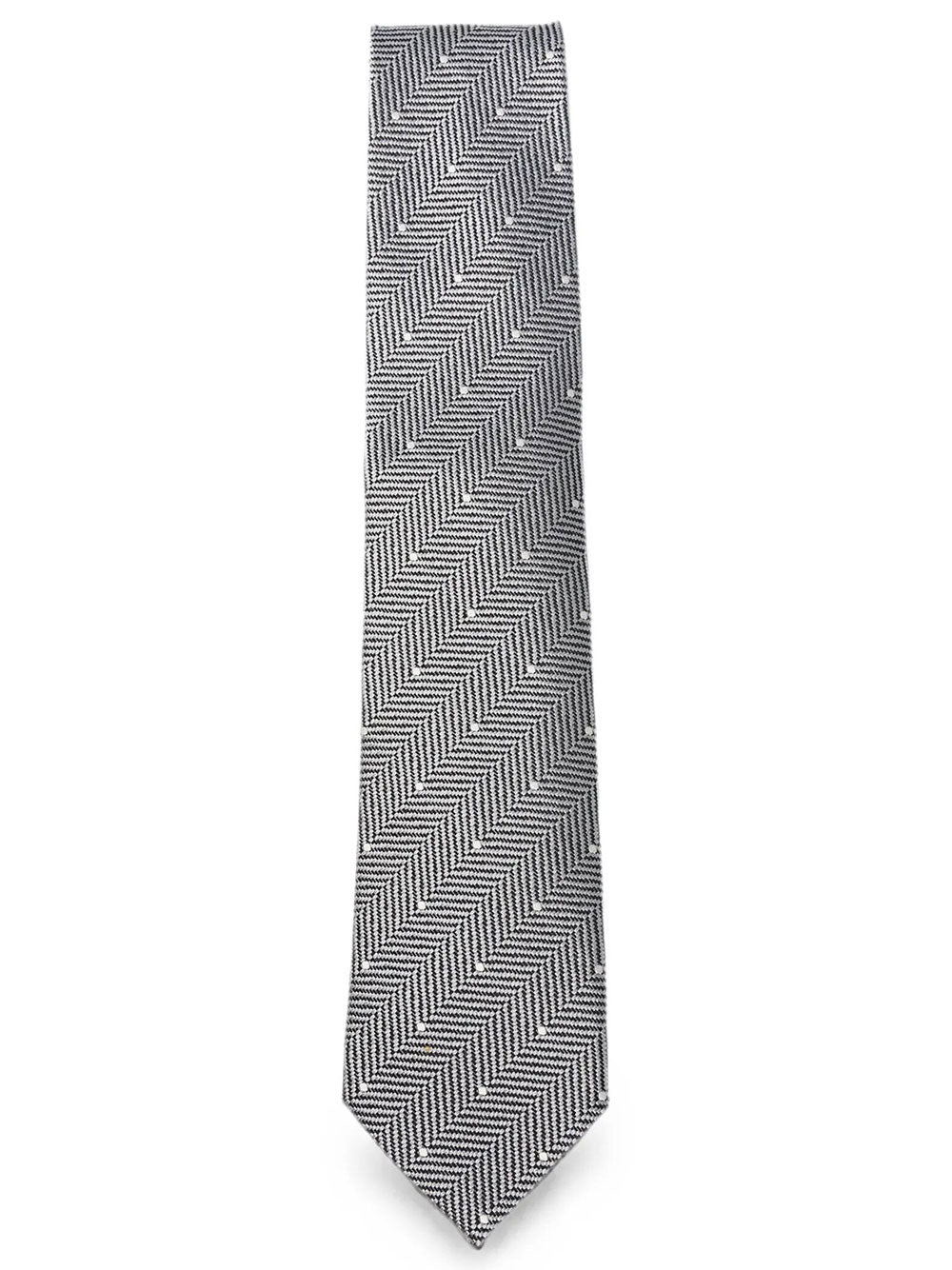 Tom Ford Men Polka-Dot And Herringbone Pattern Silk Tie