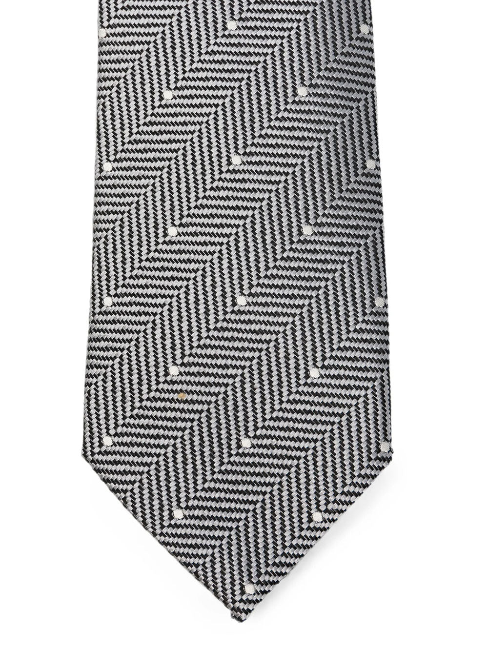 Tom Ford Men Polka-Dot And Herringbone Pattern Silk Tie