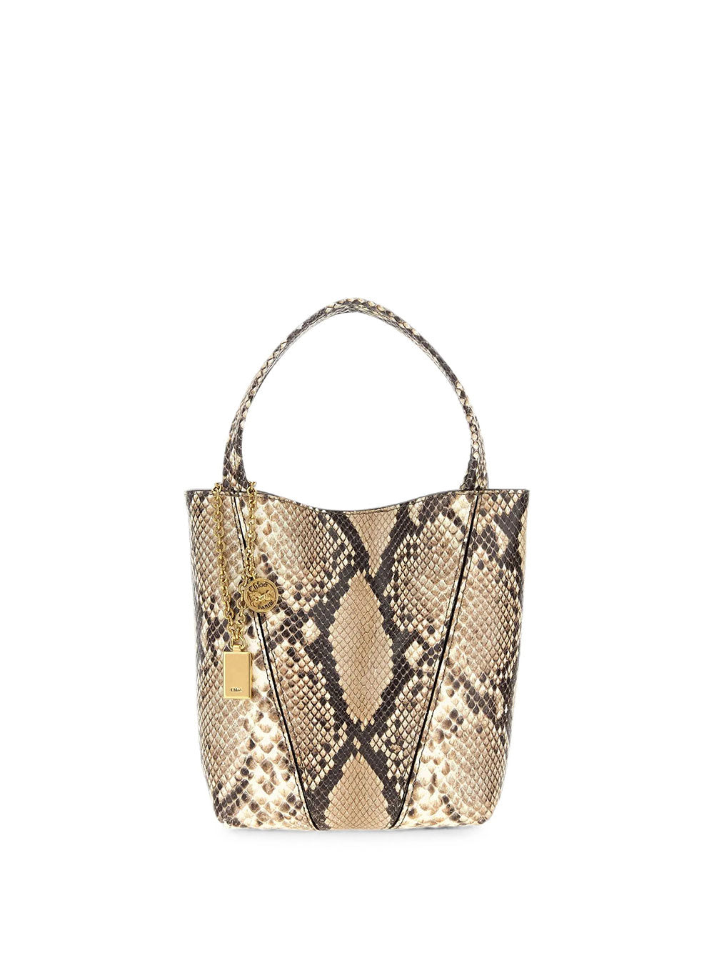 CHLOÉ Small Chloé Spin Tote Bag In Python-Effect Leather Women