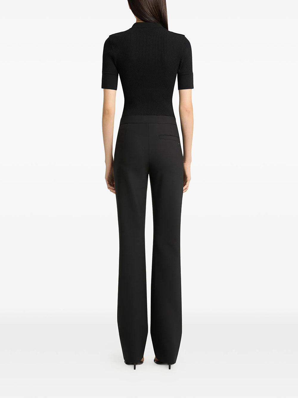 COURREGES Courreges Women Classic Rib Knit Short Sleeved Polo