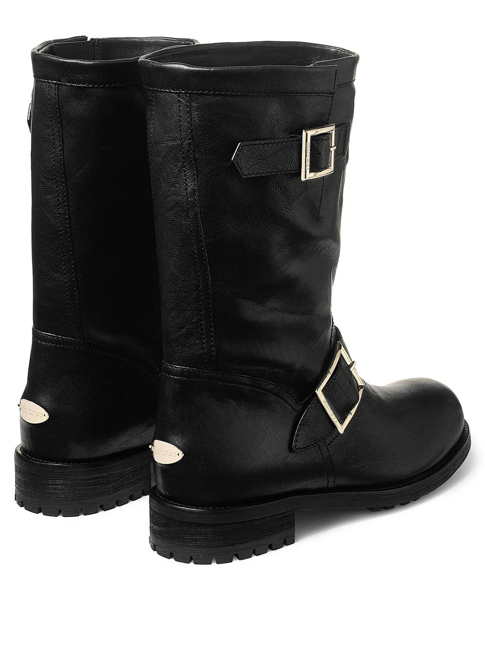 JIMMY CHOO Biker Mid Leather Ankle Boots Women