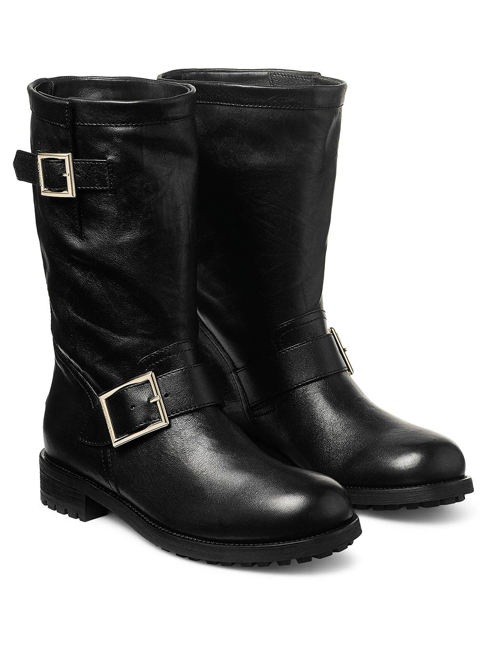 Jimmy Choo Women Biker Mid Leather Ankle Boots