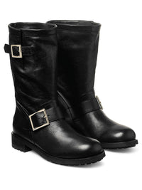 JIMMY CHOO Biker Mid Leather Ankle Boots Women