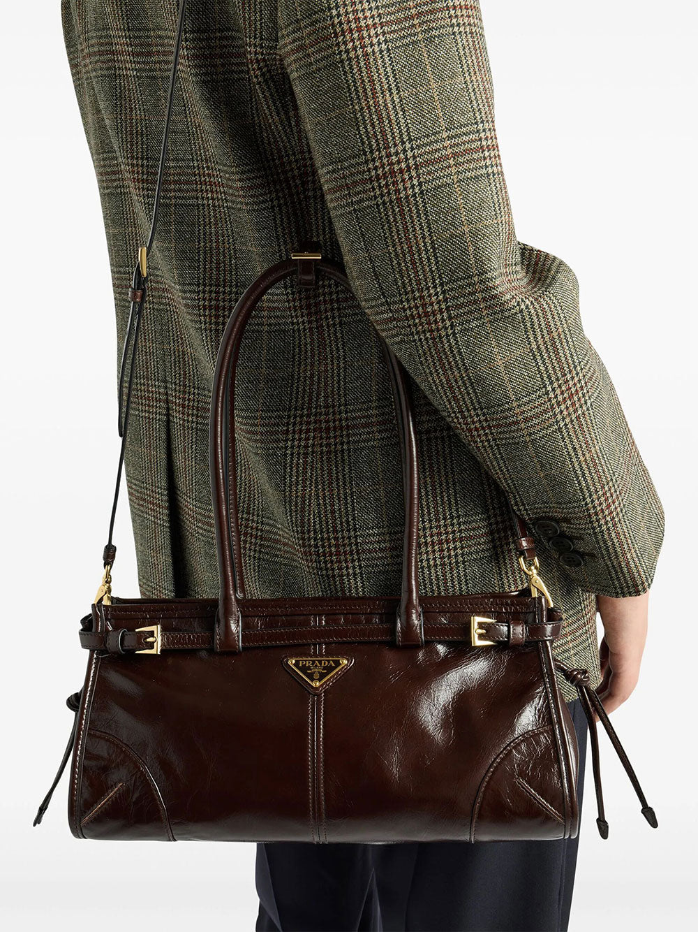 Prada Women Prada Bonnie Medium Leather Handbag