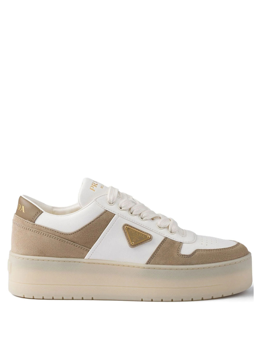 PRADA Prada Women Downtown Bold Nappa Leather And Suede Sneakers