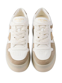 PRADA Prada Women Downtown Bold Nappa Leather And Suede Sneakers