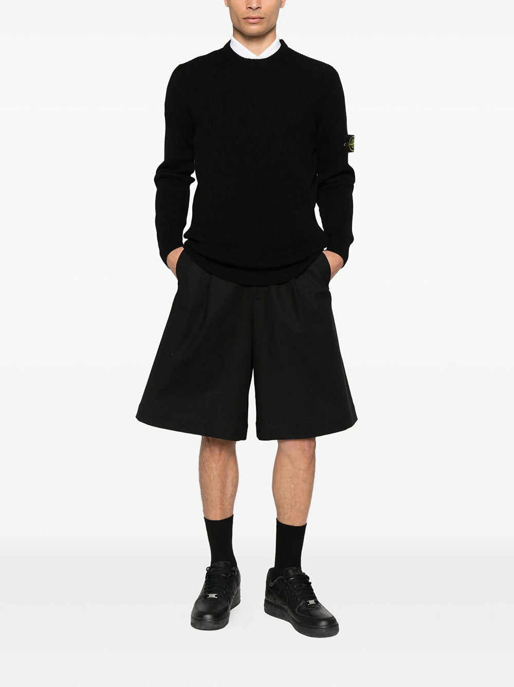STONE ISLAND Stone Island Men Crewneck Sweater With Ribbed Trims