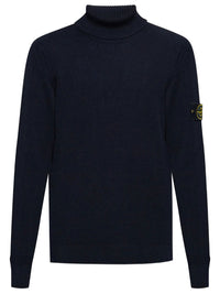 Stone Island Men Wool Turtleneck Sweater In Full Ribs