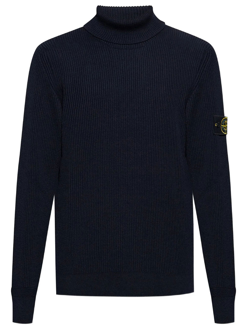 STONE ISLAND Wool Turtleneck Sweater In Full Ribs Women
