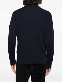Stone Island Men Wool Turtleneck Sweater In Full Ribs