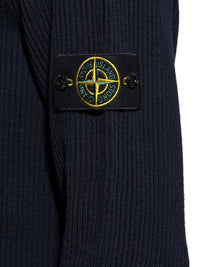 Stone Island Men Wool Turtleneck Sweater In Full Ribs