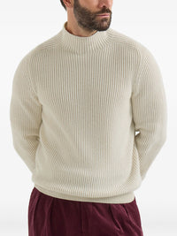 Brunello Cucinelli Men Cashmere English Rib Turtleneck Sweater