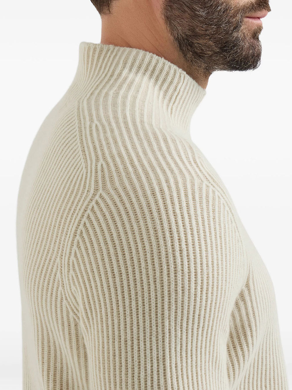Brunello Cucinelli Men Cashmere English Rib Turtleneck Sweater