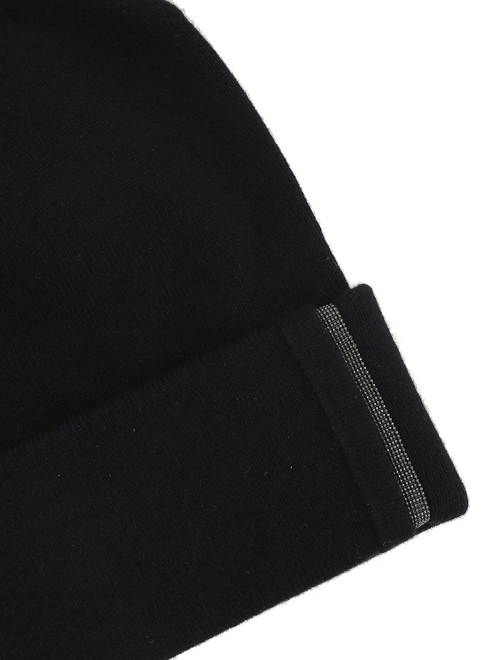 Brunello Cucinelli Women Ribbed Cashmere Knit Beanie With Monili Detail