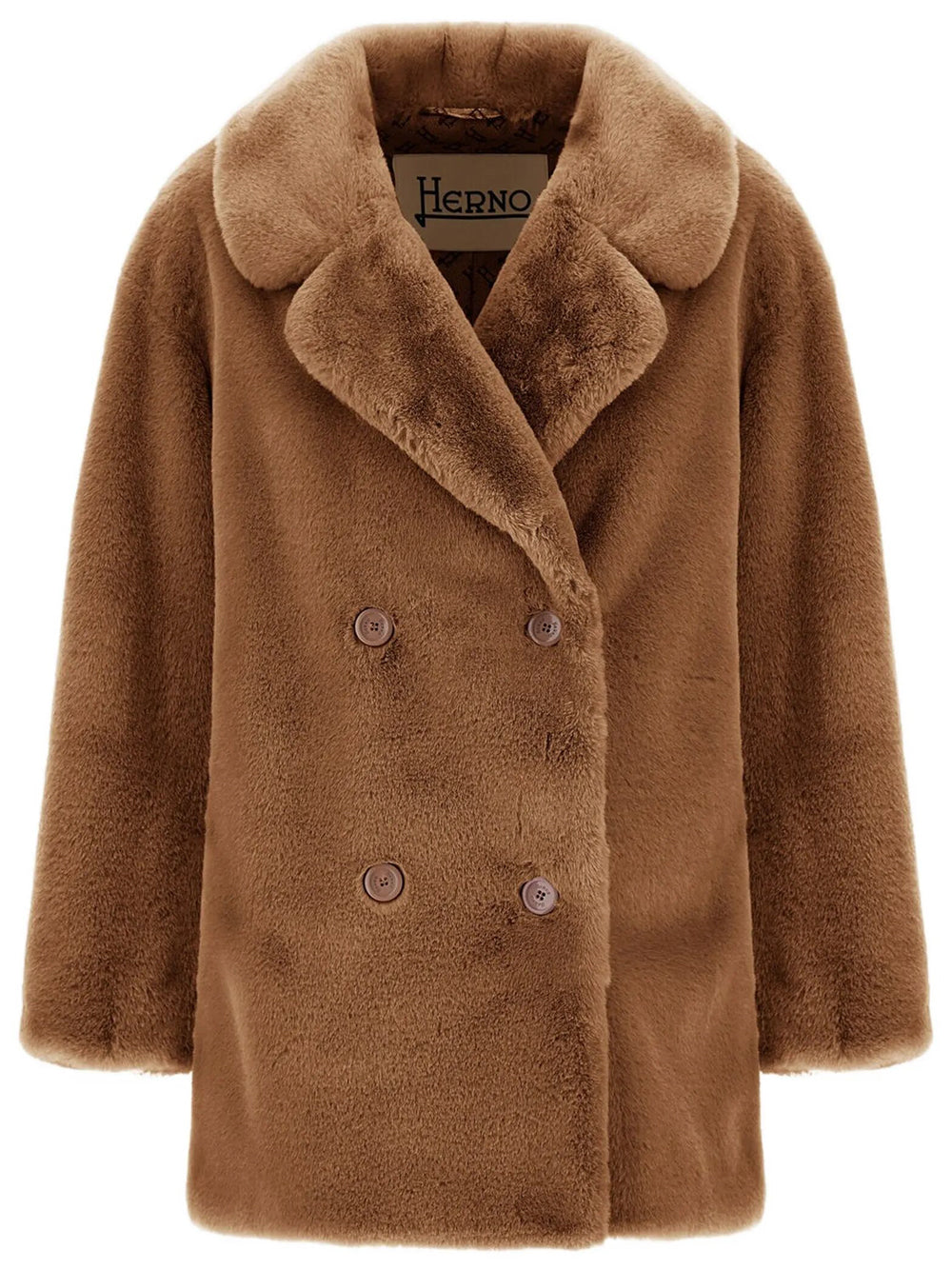HERNO Peacoat In Tocco Pelliccia Effetto Castoro Women