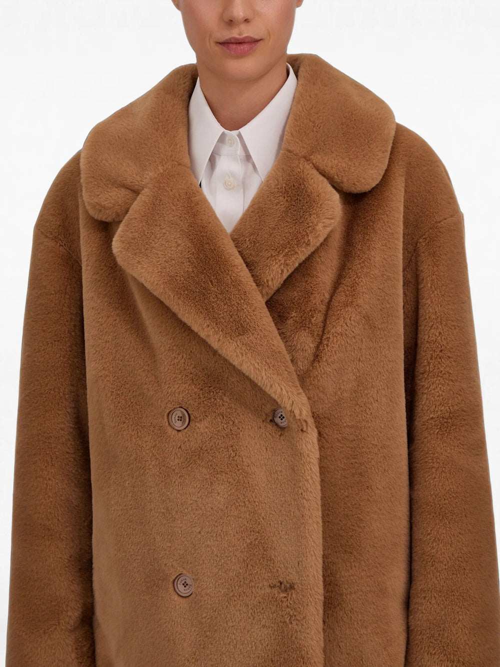 HERNO Herno Women Peacoat In Tocco Pelliccia Effetto Castoro