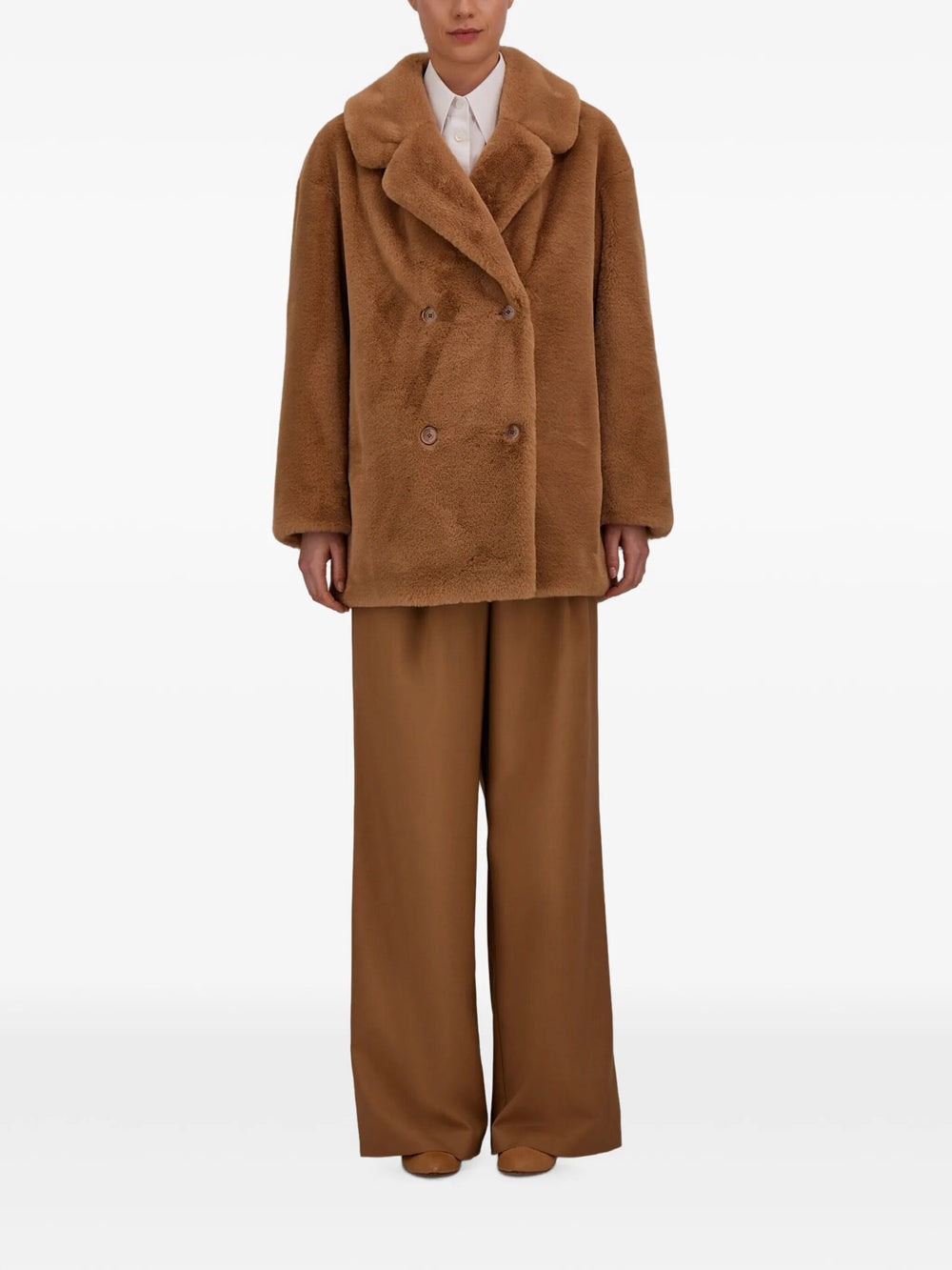 HERNO Herno Women Peacoat In Tocco Pelliccia Effetto Castoro