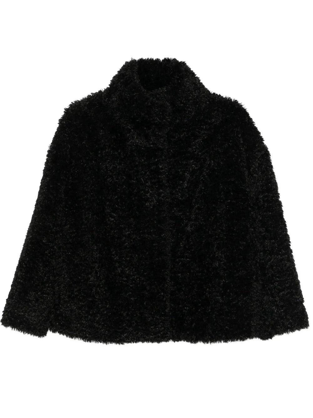 HERNO Cappotto Corto A Collo Alto In Ecopelliccia Women