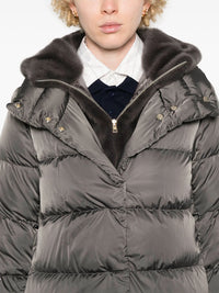 Herno Women Piumino A-Shape In Raso E Lady Alternative Fur