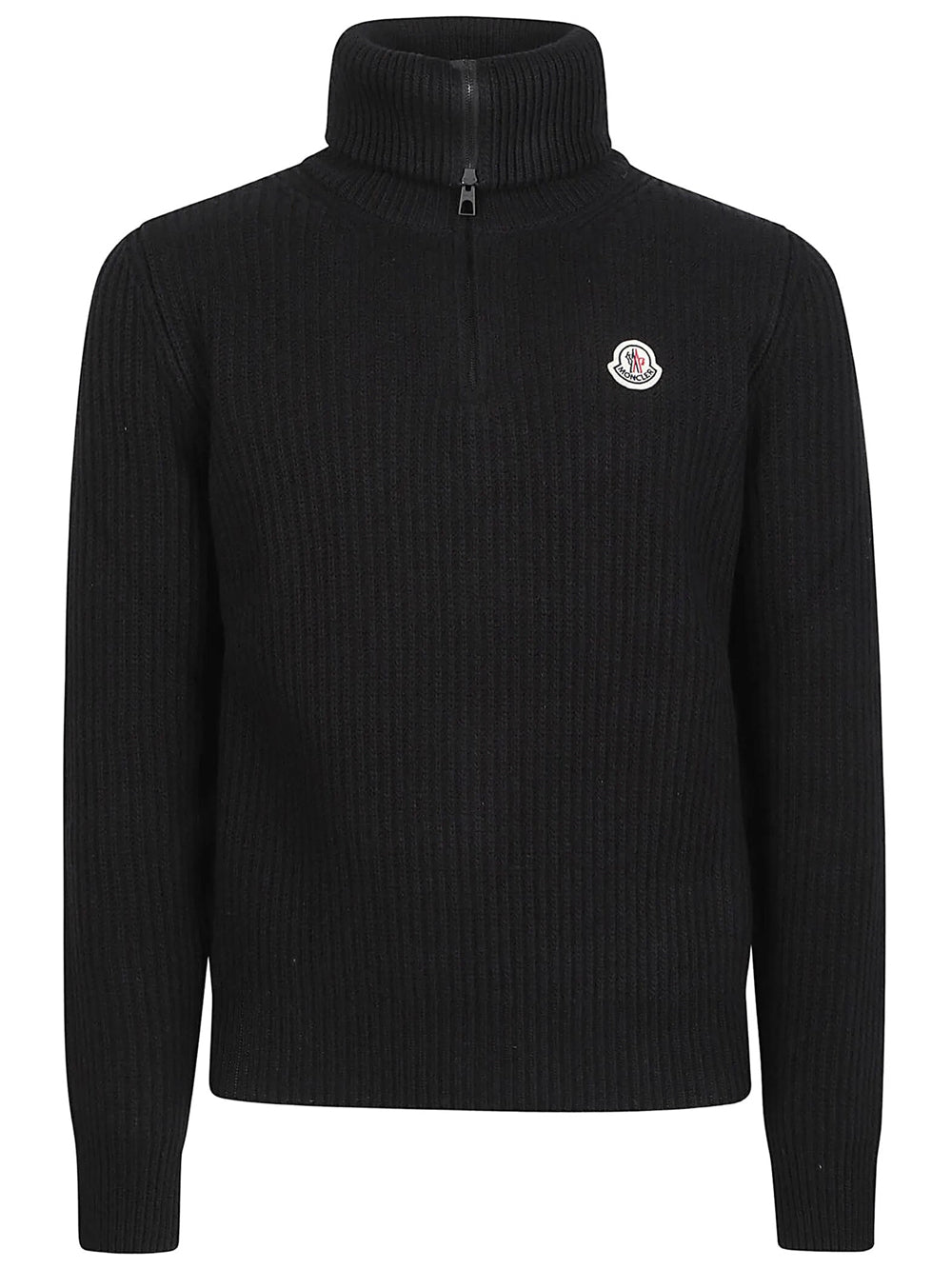 MONCLER Dolcevita In Lana A Coste Con Logo Women