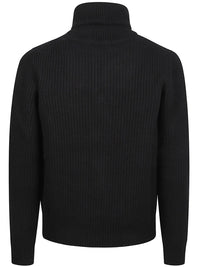 MONCLER Dolcevita In Lana A Coste Con Logo Women