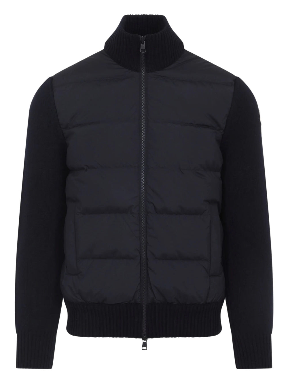 Moncler Men Cardigan Imbottito In Lana Con Zip