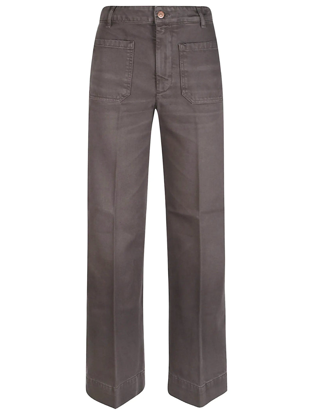 VICTORIA BECKHAM Jeans Alina A Gamba Ampia In Grigio Fossile Women