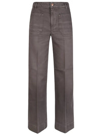 VICTORIA BECKHAM Jeans Alina A Gamba Ampia In Grigio Fossile Women