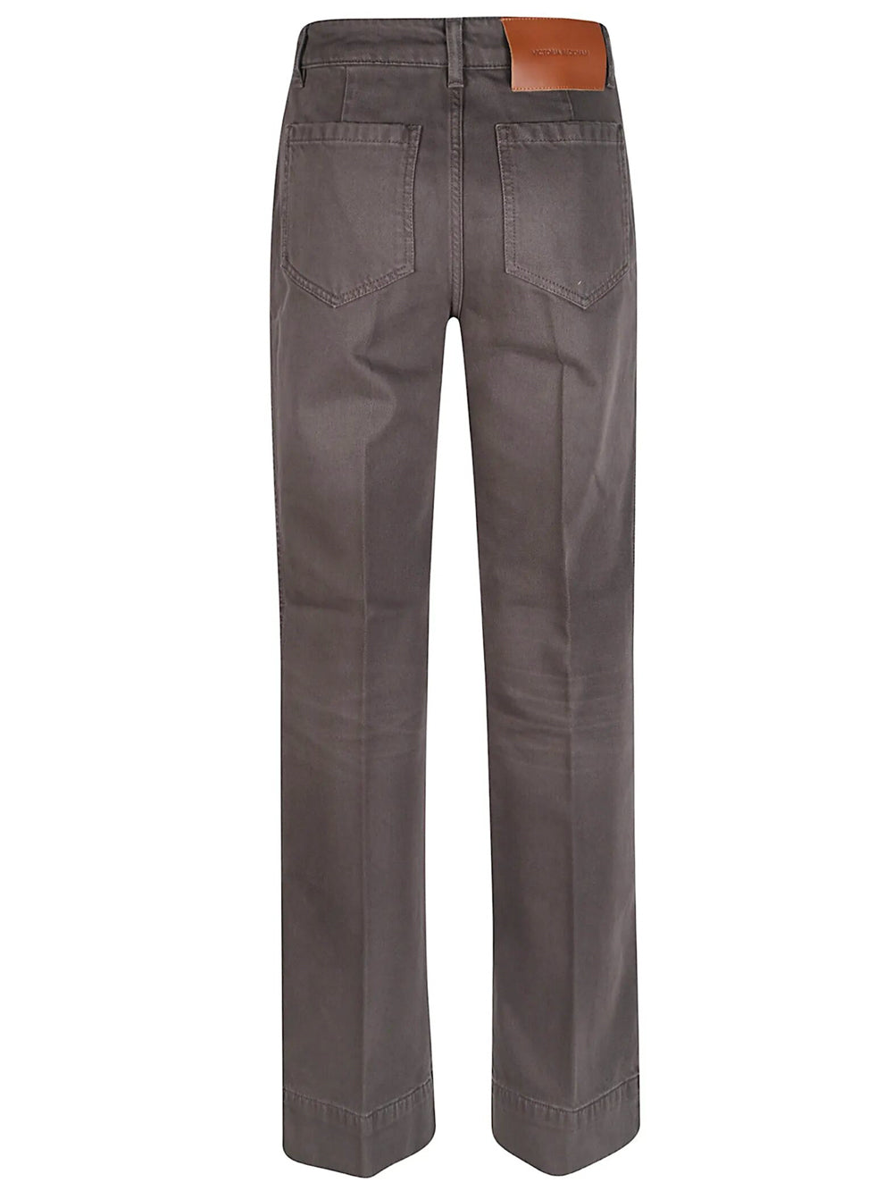 VICTORIA BECKHAM Jeans Alina A Gamba Ampia In Grigio Fossile Women