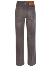 VICTORIA BECKHAM Jeans Alina A Gamba Ampia In Grigio Fossile Women