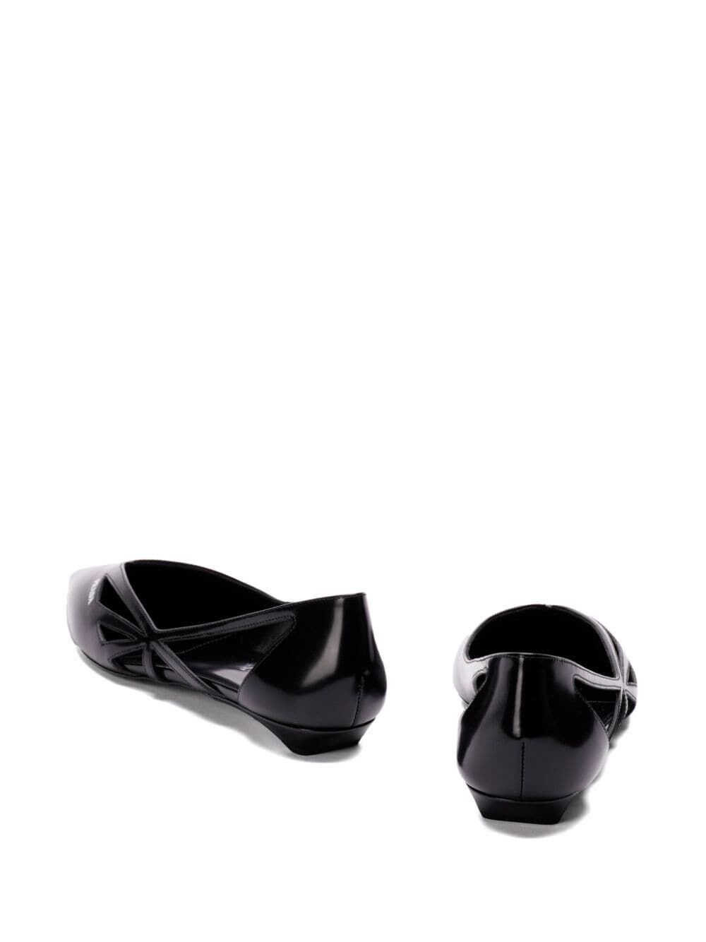 PRADA Prada Women Brushed Leather Cut-Out Ballerinas