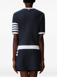 Thom Browne Women Textured Cotton Piqué 4-Bar T-Shirt