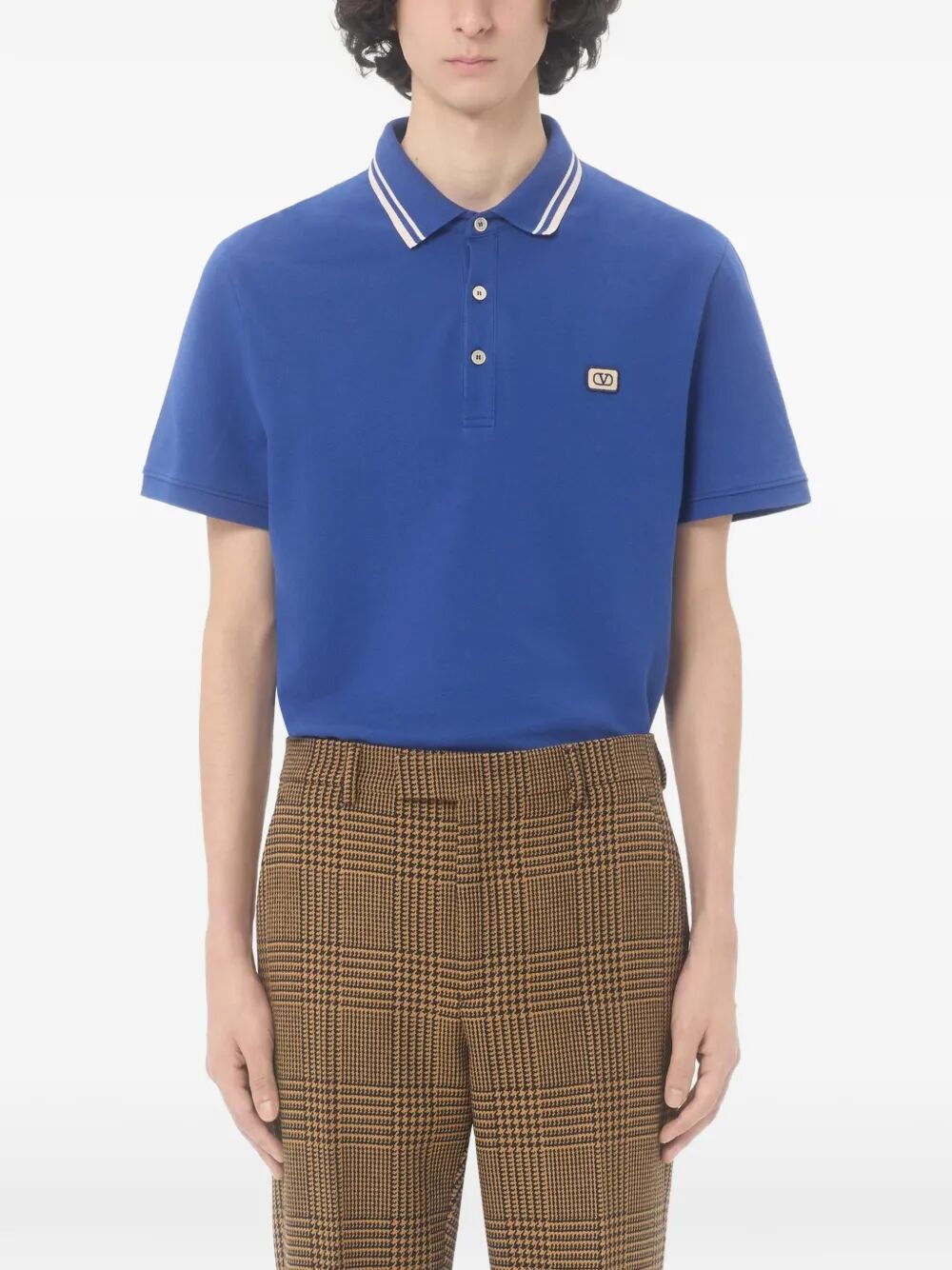 VALENTINO GARAVANI Valentino Garavani Men Cotton Piqué Polo Shirt With Vlogo Patch