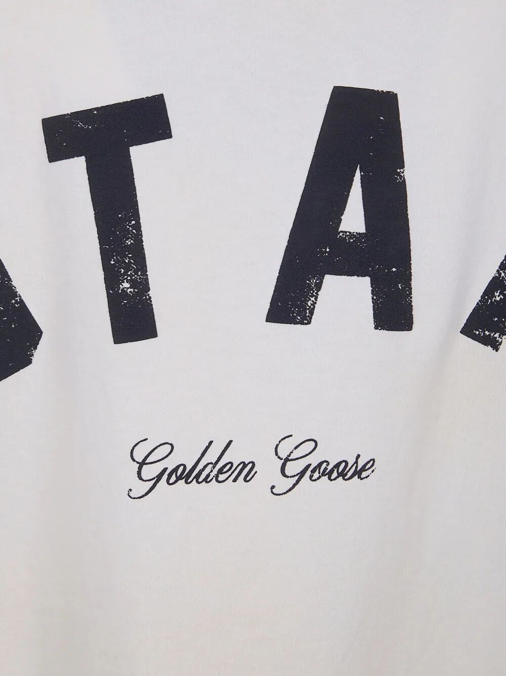 Golden Goose Men Star Unisex Vintage-Effect Cotton T-Shirt With Print On The Back
