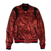 AMIRI Red Silk Metallic Varsity Jacket