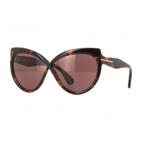 Tom Ford Sunglasses Butterfly Full Rim, Dark Havana Frame and Brown Lens FT119652E