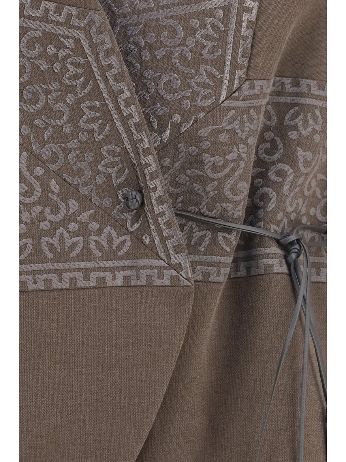 GIORGIO ARMANI Giorgio Armani Women Vest In Washed Silk And Virgin Wool With Jacquard Pattern And Ties