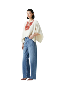 Valentino Cream Embroidered Cape Avorio/corallo 4B3Ks02V8Dq_Ld5