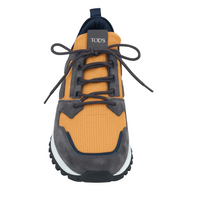 Tods Mens Suede and Mesh Low-Top Sneakers with Contrast Panels
