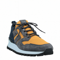 Tods Mens Suede and Mesh Low-Top Sneakers with Contrast Panels