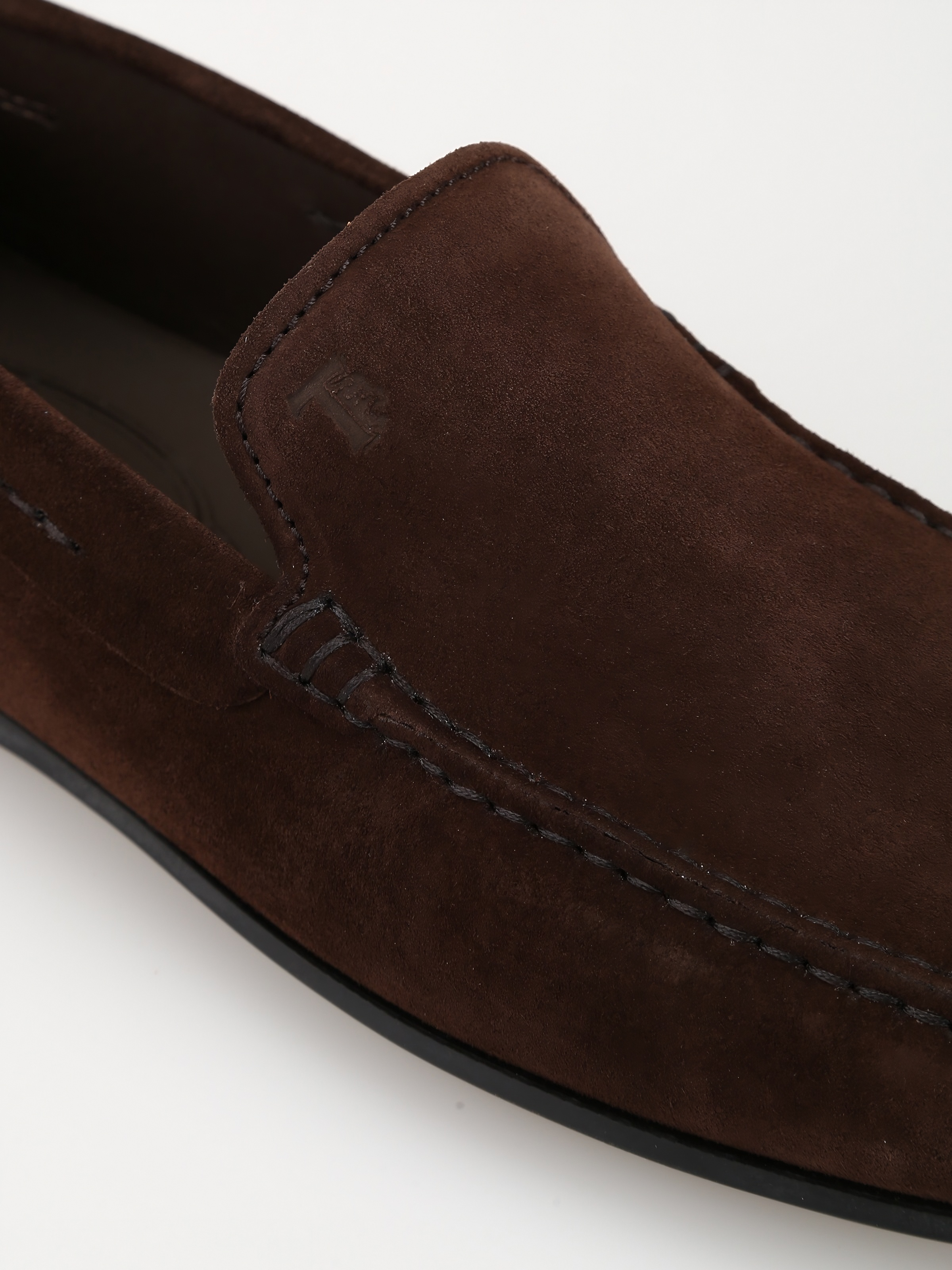 Tods Suede Gommino Driving Shoes Dark Brown
