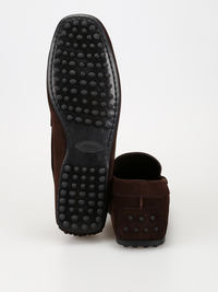Tods Suede Gommino Driving Shoes Dark Brown